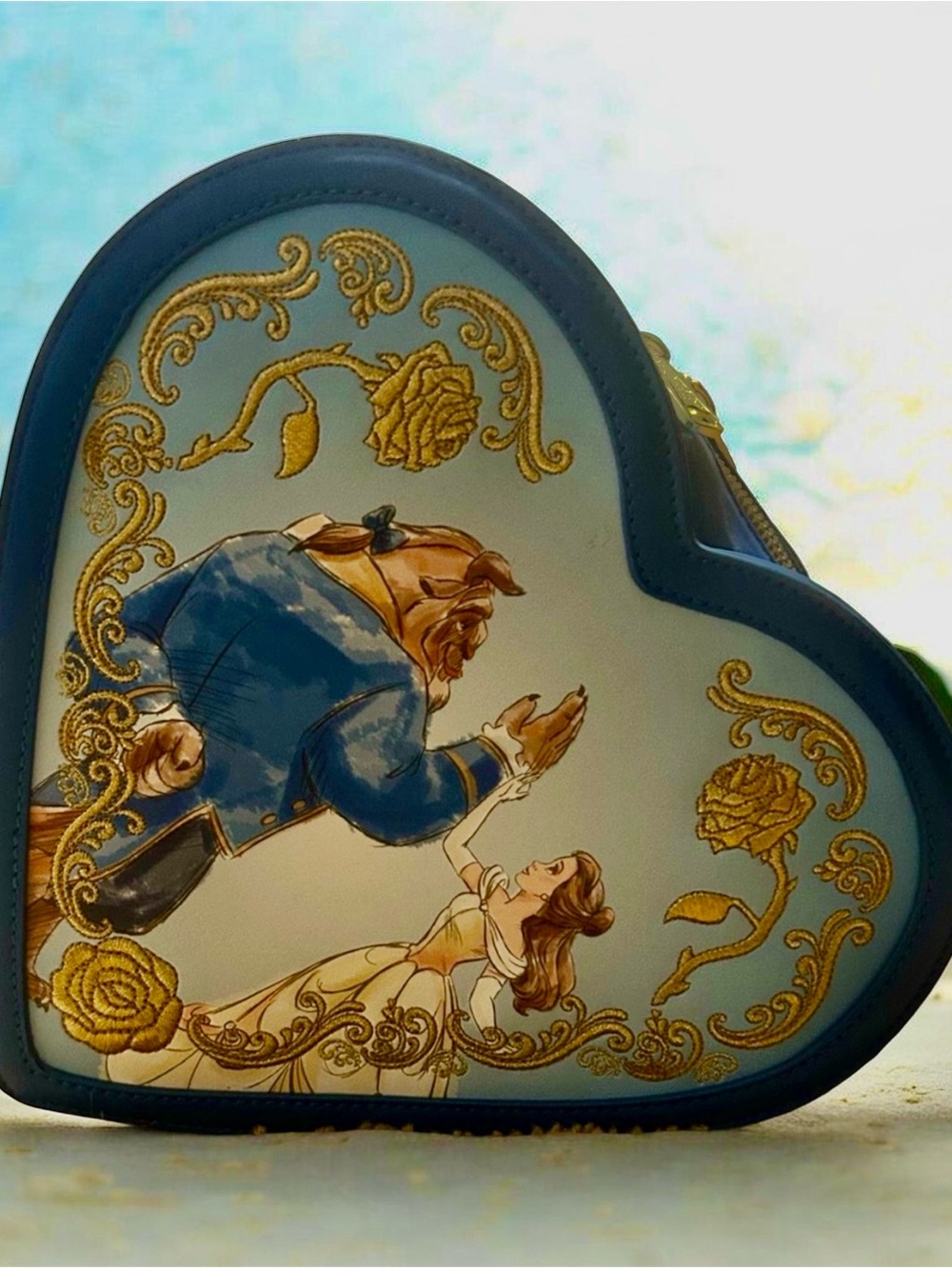 Loungefly Disney Beauty and the Beast Convertible Heart Mini Backpack/Crossbody
